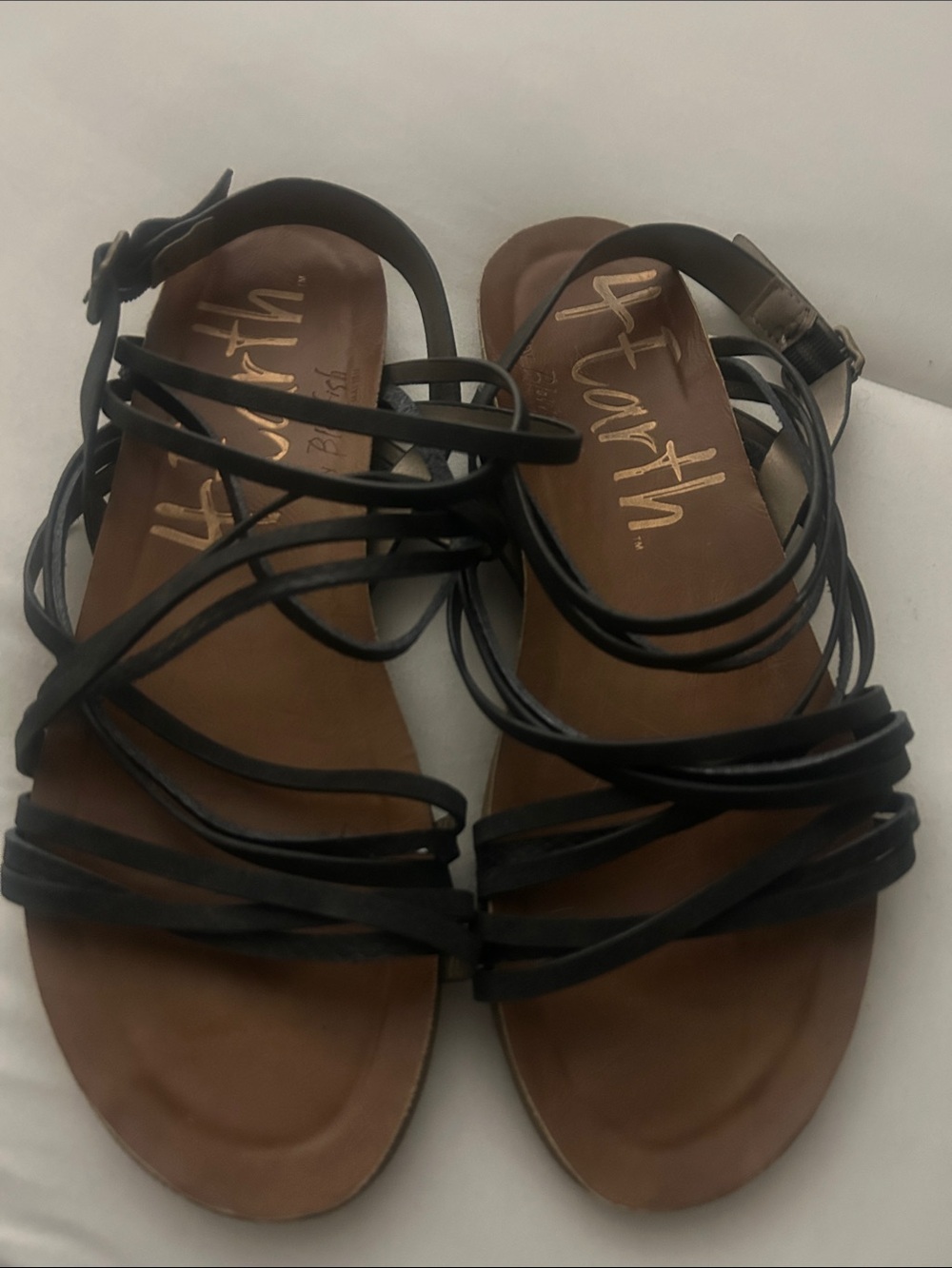 Blowfish Black Multi-Strap Women's Sandals with Brown Footbed - Picture 1 of 2